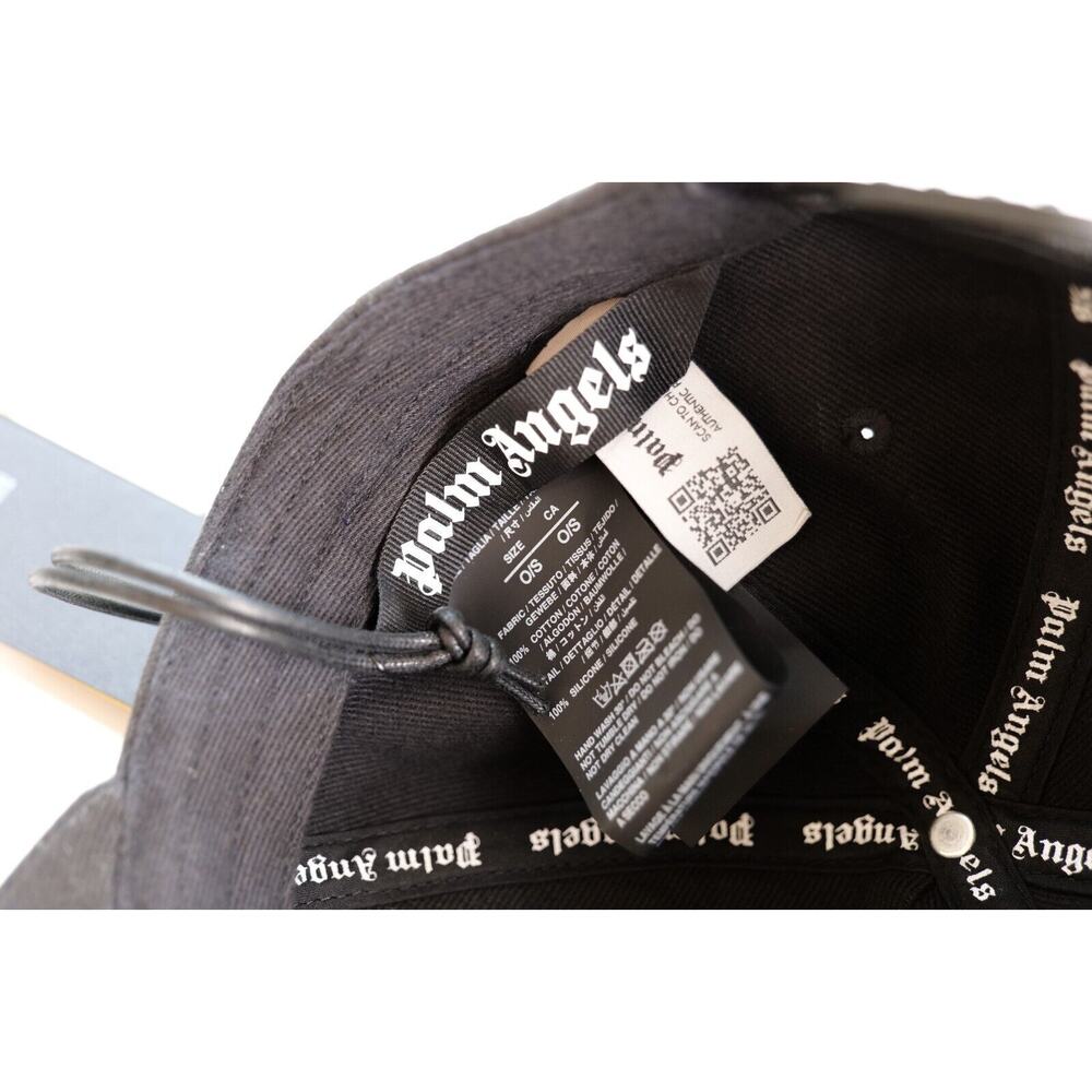 Palm Angels Black Cotton Embroidered Logo Baseball Cap - Picture 6 of 8